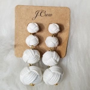 NWT J. Crew White and Gold Dangle Earrings